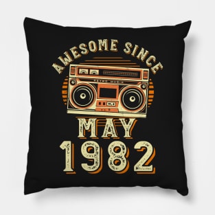 Funny Birthday Quote, Awesome Since May 1982, Cool Birthday Pillow