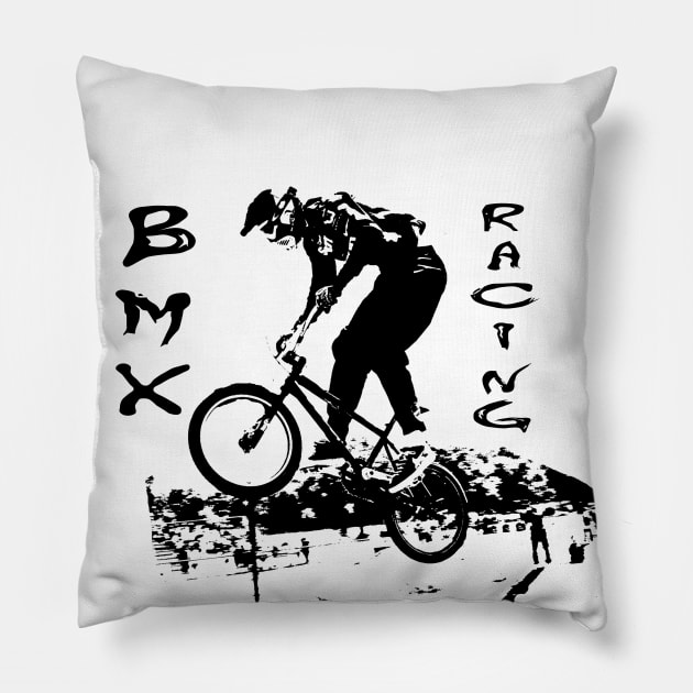 bmx Pillow by rickylabellevie