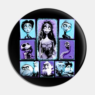 Corpse Bride Main Characters Panels Group Shot Pin