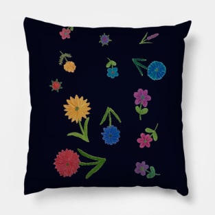 Hand Drawn Flowers 4 Pillow