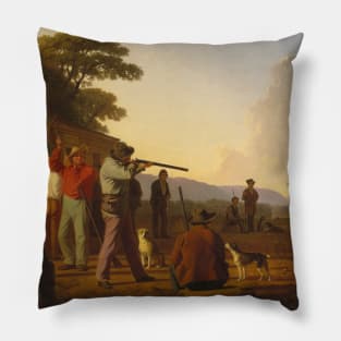 Shooting for the Beef by George Caleb Bingham Pillow