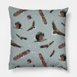 Eagles in Snow Pillow