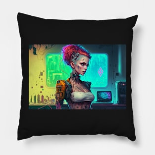 Cyberpunk Hacker Pillow