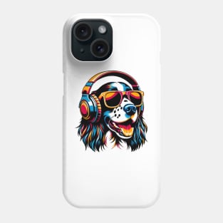 English Springer Spaniel Smiling DJ with Energetic Beats Phone Case