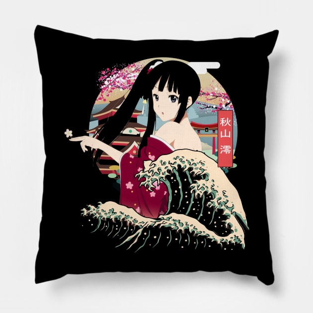 Ritsu's Drumming Beat K-On Rhythm Rockstar Shirt Pillow by NinaMcconnell