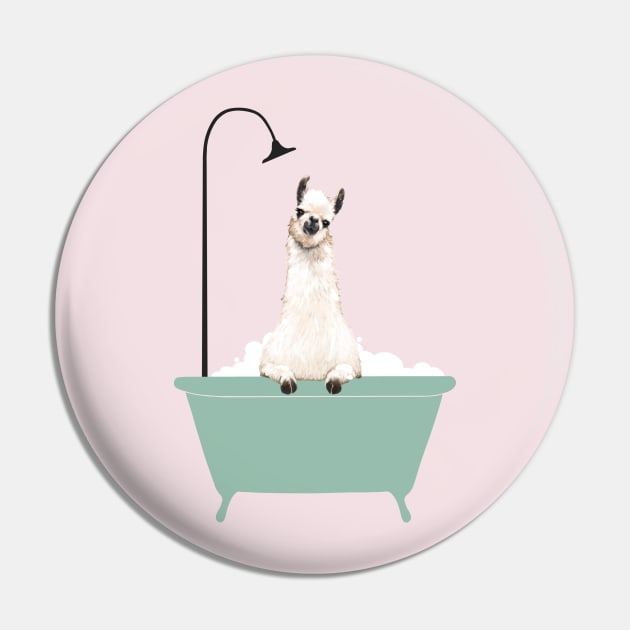 Llama Enjoying Bubble Bath Pin by bignosework