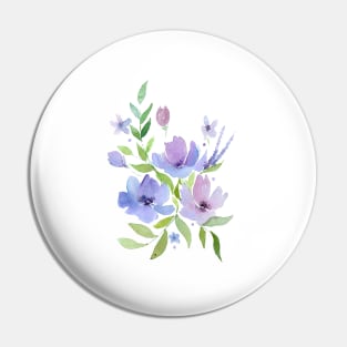 Floral watercolor Pin