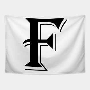 Black Letter F in vintage style Tapestry