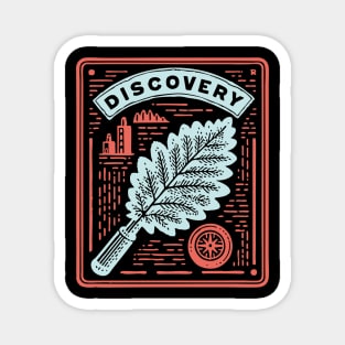 Discovery Oak Leaf Botanical Linocut Art Magnet