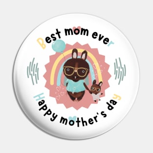 Best mom ever rabbit Pin