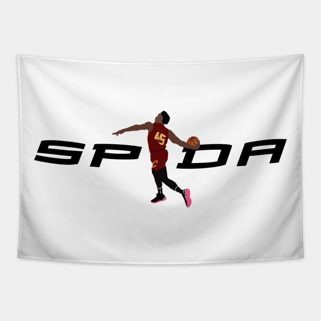 Donovan Mitchell - Spida Cleveland Cavaliers Tapestry by SportCulture