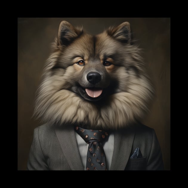 Keeshond Dog in Suit by Merchgard