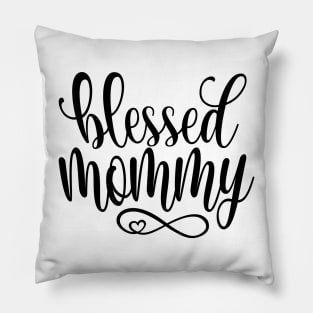 Simple Blessed Mommy Mother's Day Inspirational Quote Pillow