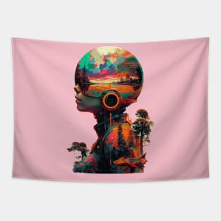 Sci-Fi Girl Tapestry