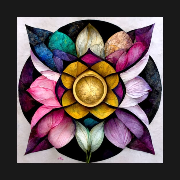 mandala, purple, pink, black, blue, green, yellow, gold, silver, white, rose, by AnnaMartaFoley