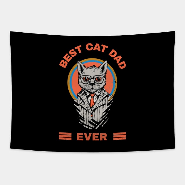 Best Cat Dad Tapestry by MONMON-75