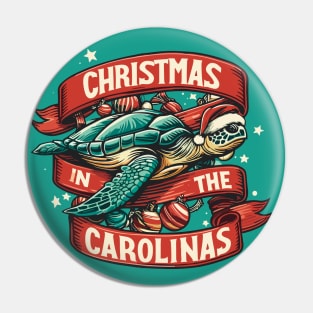 Christmas In The Carolinas Sea Turtle With Santa Hat Pin