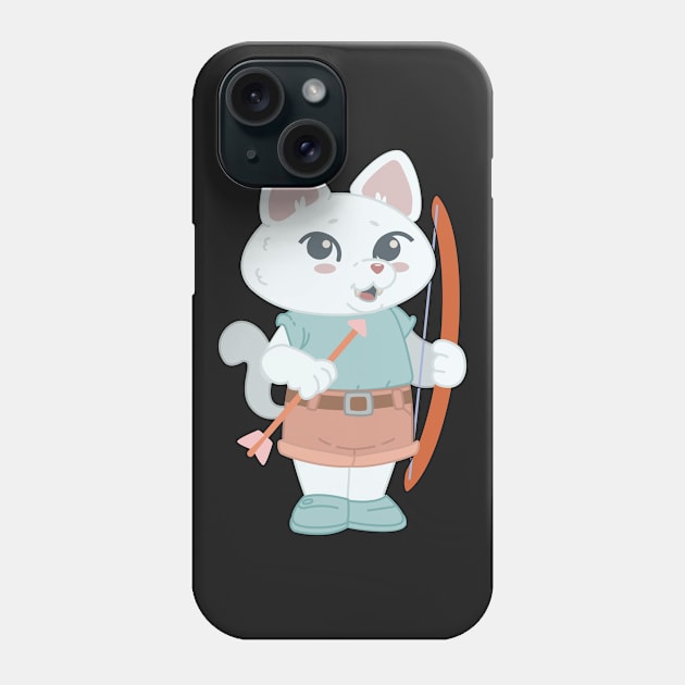 Archery Cute Cat Player - Girl Kids gift graphic Phone Case by theodoros20