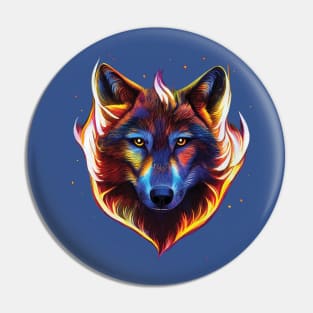 Flaming wolf pattern. Bold Striking Image on a black or blue background Pin