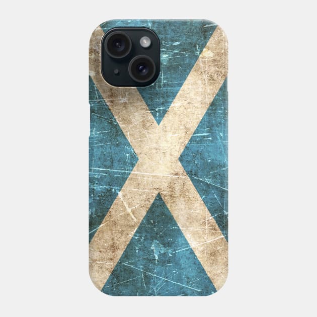 Vintage Aged and Scratched Scottish Flag Phone Case by jeffbartels