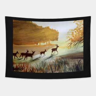 Deer Watercolor Painting Tapestry