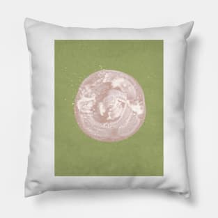 Green and beige moon Pillow