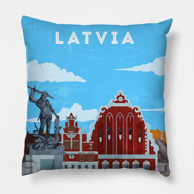 Latvia Pillow by GreekTavern