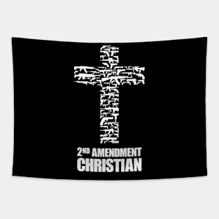 2nd Amendment Christian, white Tapestry