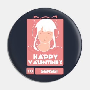 Girls in Happy Valentines Day to Sensei Pin