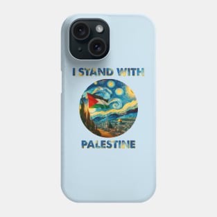 I Stand with Palestine: Van Gogh Style Starry Night on Jerusalem Mosque Phone Case