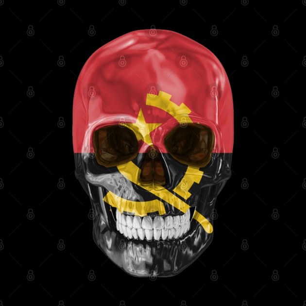 Angola Flag Skull - Gift for Angolan With Roots From Angola by Country Flags