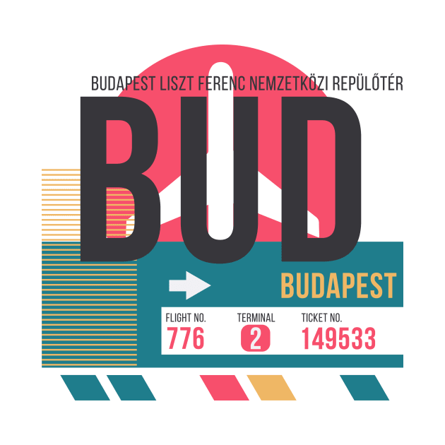 Budapest (BUD) Airport Code Baggage Tag by SLAG_Creative