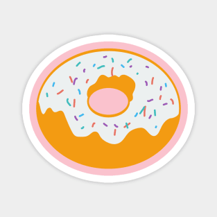 White Frosting Vanilla Donut With Sprinkles Magnet