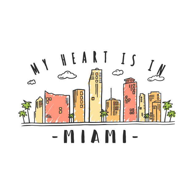 Miami USA Skyline Design by LR_Collections