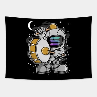 Astronaut Drummer Solana SOL Coin To The Moon Crypto Token Cryptocurrency Blockchain Wallet Birthday Gift For Men Women Kids Tapestry