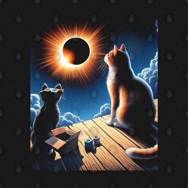 Eclipse Tabby Cat Watching Solar Eclipse, Cat Eclipse by click2print