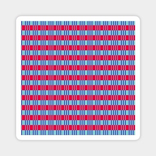 Striped basket pattern red and blue country style Magnet