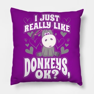 I just really like donkeys ok Pillow