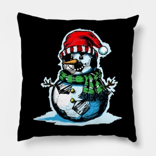 Christmas Soccer Shirt Funny Snowman Gift Pillow