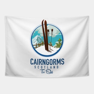 Cairngorms scotland to ski logo Tapestry