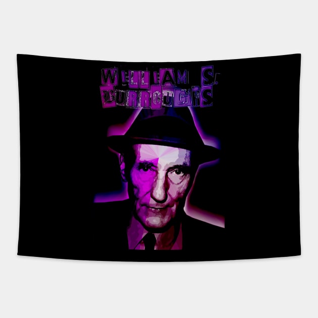 William S Burroughs Punk Design Tapestry by HellwoodOutfitters