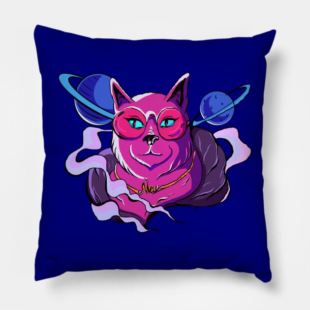 Galactic Cat Pillow by RailyRin