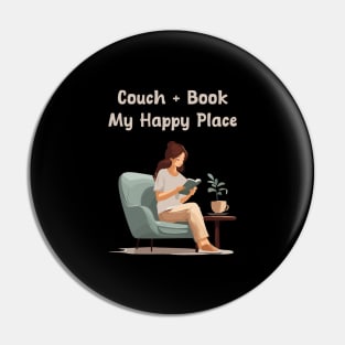 Couch and Books are happy place for introverts Pin