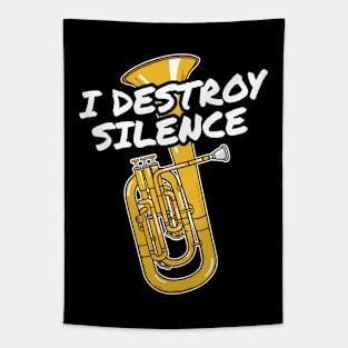 I Destroy Silence Tenor Horn Player Brass Musician Tapestry