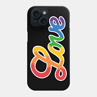 Rainbow Love Handwritten text Phone Case