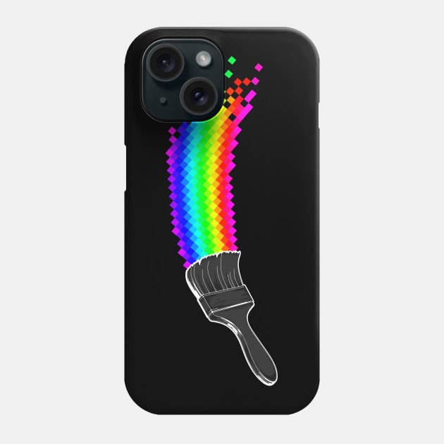 Pixel Rainbow Paint Phone Case by GEEKsomniac