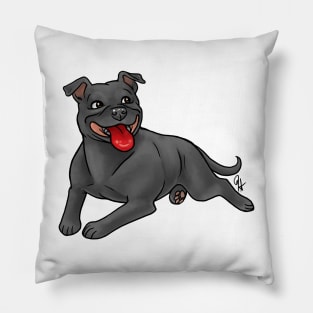 Dog - Staffordshire Bull Terrier - Blue Pillow