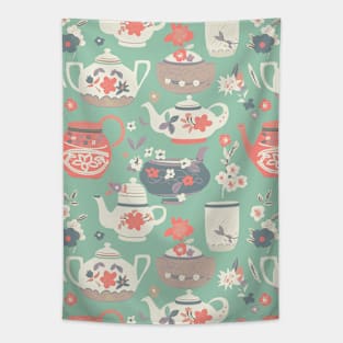 Tea time Japanese relax pastel tints Tapestry