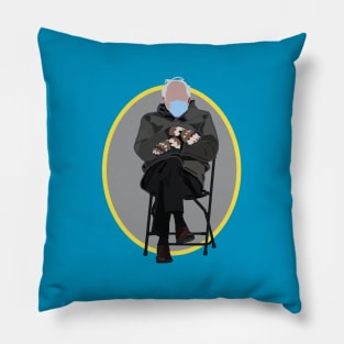 Bernie Sanders Mittens Abstract Ultimate Gray Oval Pillow