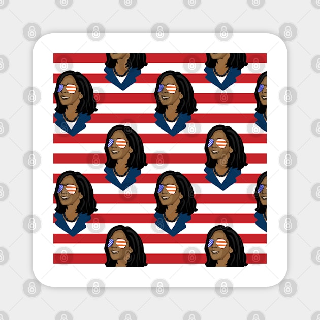 Kamala Harris Patriotic Magnet by Sandra Hutter Designs